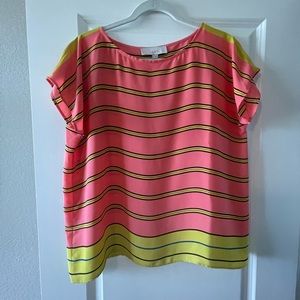 Loft short sleeve striped blouse! Size Small!